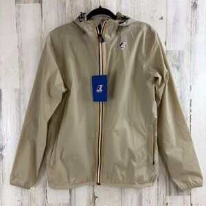 K-Way J Crew Le Vrai 3.0 Claude Hooded Jacket Sz S Tan Windbreaker NWT